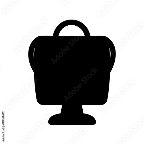 Silhouette of ornate urn or trophy with handles and short pedestal