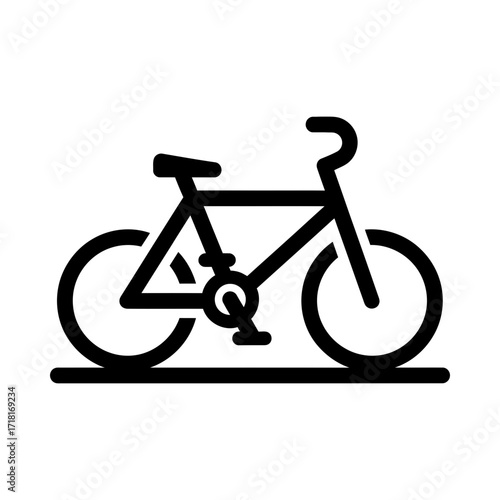 Line art bicycle silhouette vector illustration