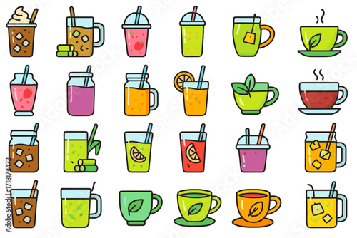 Colorful collection of refreshing drinks suitable for summer gatherings and parties