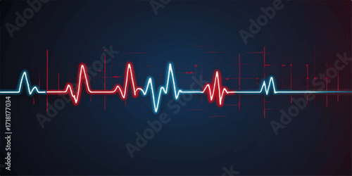 Green cardiogram line tracing a healthy heartbeat on a hospital monitor screen