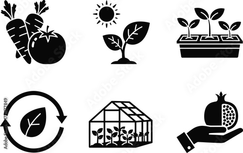 Vector icons for laundry and housekeeping, including washing machines, laundry basket, detergent, iron, and clothesline.