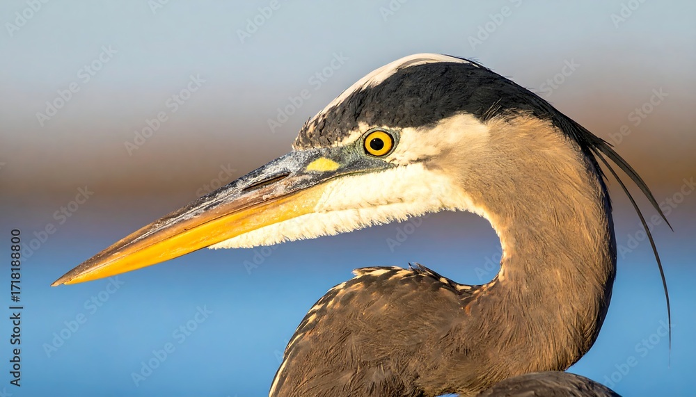 Fototapeta premium Close-up of a heron's head and neck