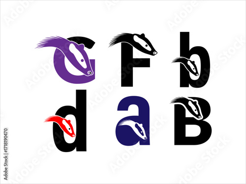 Bull head vector minimalist illustration features two abstract black animal designs on a crisp white background