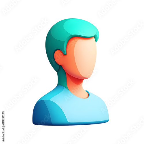 Iconic 3D profile icon vector. Avatar or person ico Design Modern and Contemporary Design isolated with white background