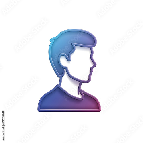 Iconic 3D profile icon vector. Avatar or person ico Design Modern and Contemporary Design isolated with white background