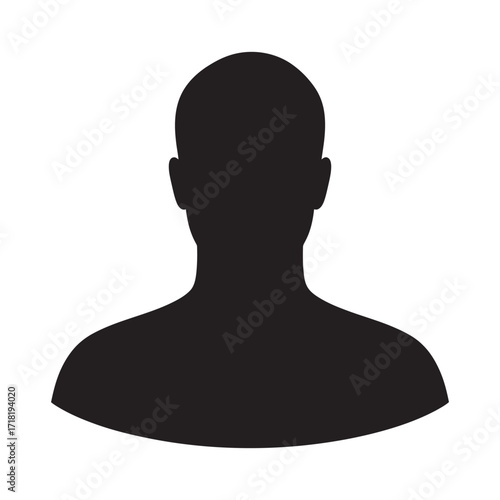 Silhouette Profile Minimalist Black and White Portrait of a Person for Professional Representation