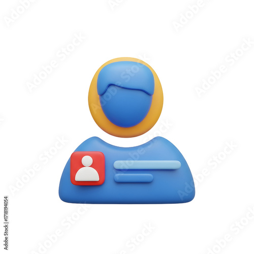 Iconic 3D profile icon vector. Avatar or person ico Design Modern and Contemporary Design isolated with white background
