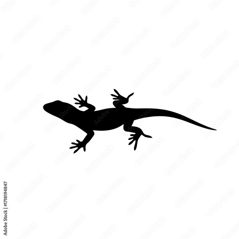 Naklejka premium Silhouette of a lizard isolated on transparent background illustration of reptile