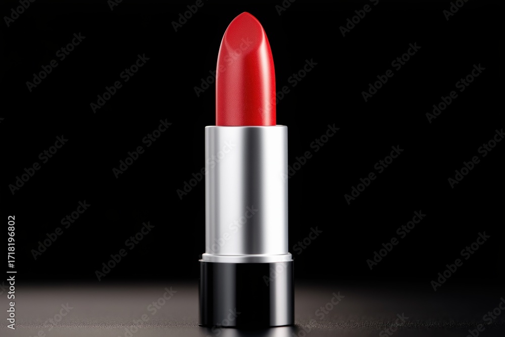 Fototapeta premium Bright Red Lipstick on Elegant Background