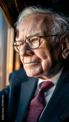 Illustration of Warren Buffett black 