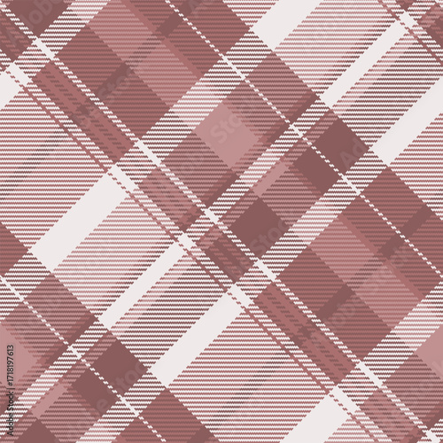 Vertical background check texture, quilt vector pattern tartan. Textured textile fabric plaid seamless in red and white colors.