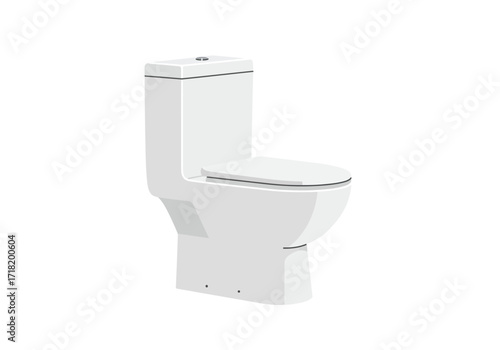 Modern White Ceramic Toilet for Bathroom.