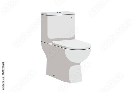 Modern White Dual Flush Toilet in Bathroom Setting.