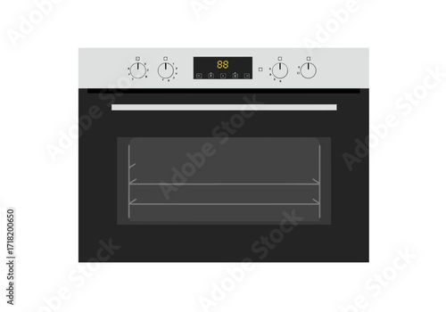 Sleek Built-in Oven: Stainless Steel and Black Design.