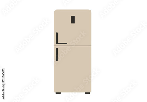 Cream-colored Two-Door Refrigerator in a Modern Kitchen.