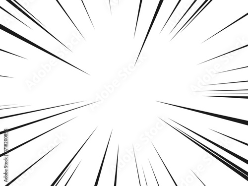 Black Line Comic Burst Effect