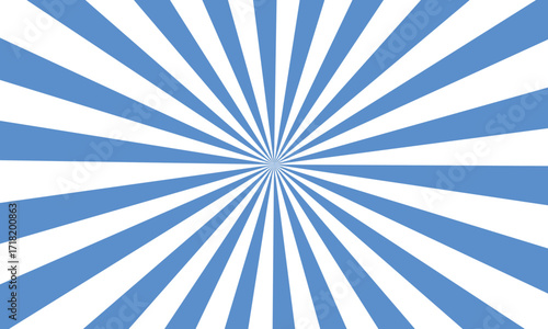 Radiant Blue and White Sunburst Pattern Background Design Abstract Radial Rays