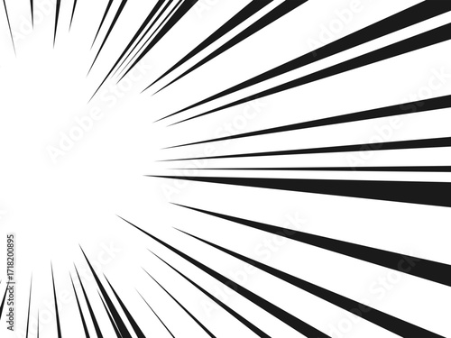 Black Line Comic Burst Effect