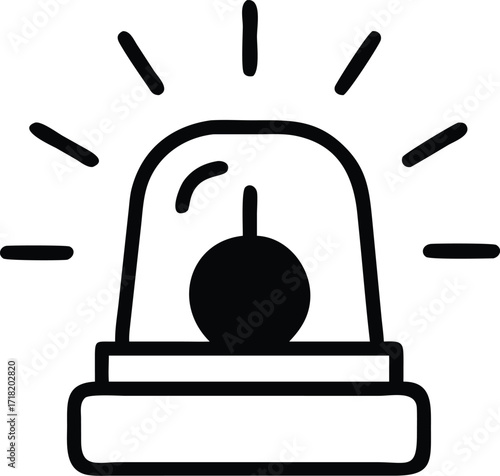 Siren - Alarm light. Icon for design. Easily editable