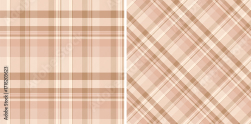 Elegant plaid patterns in soft, neutral hues, showcasing a classic design. Ideal for backgrounds, textiles, or adding a touch of timeless style to your creative projects.