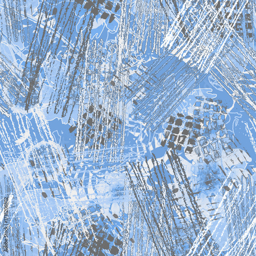 Watercolor seamless pattern, background with a floral pattern. aster, poppy, cornflower,pansies, viola, field or garden flowers. A blurred silhouette of fairy-tale herbs and flowers in the forest. 

