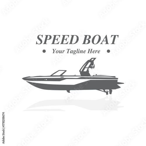 Speed Boat – Modern Vector Silhouette for Nautical Branding. 