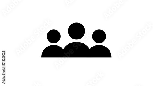 Group of three people icon animation .Community icon,Business and team work icon animation.