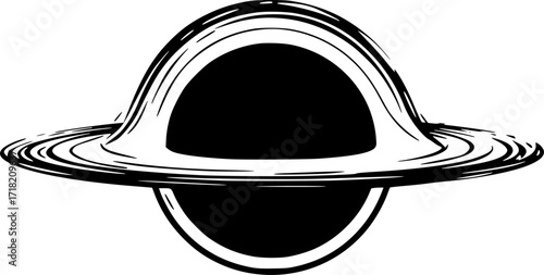 Minimalist Black Hole Illustration: Space, Science, Design
