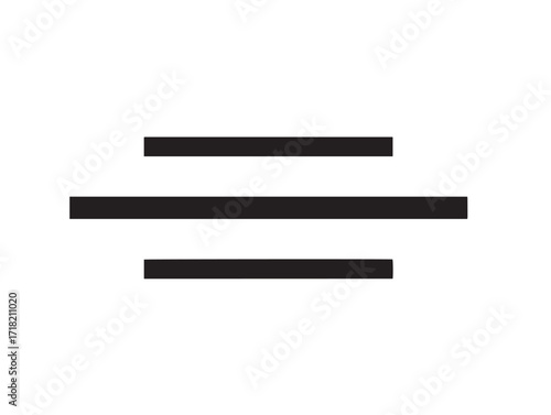 Clean justify alignment symbol vector line art illustration