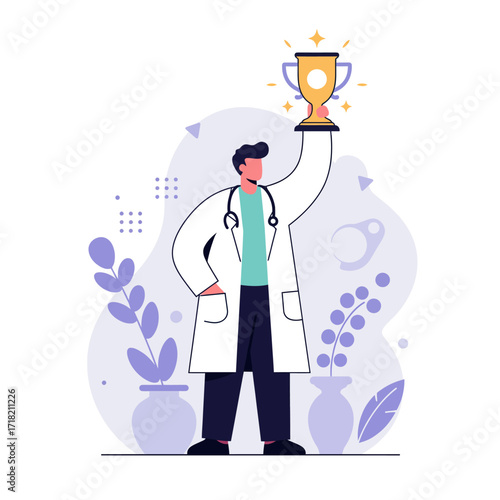 Doctor Holding Beaker Medical Science Research.