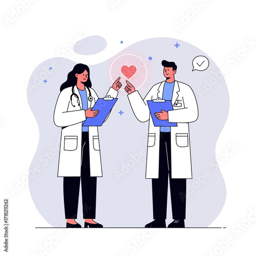 Doctor explaining medical chart to patient.