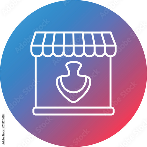 Jewlery Store Line Gradient Circle Background Icon