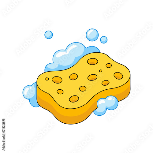 emoji scrub sponge dish washing tool vector