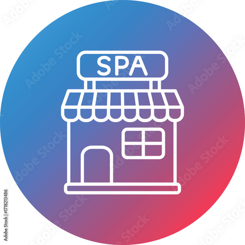 Spa Center Line Gradient Circle Background Icon