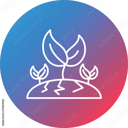 Agriculture Line Gradient Circle Background Icon