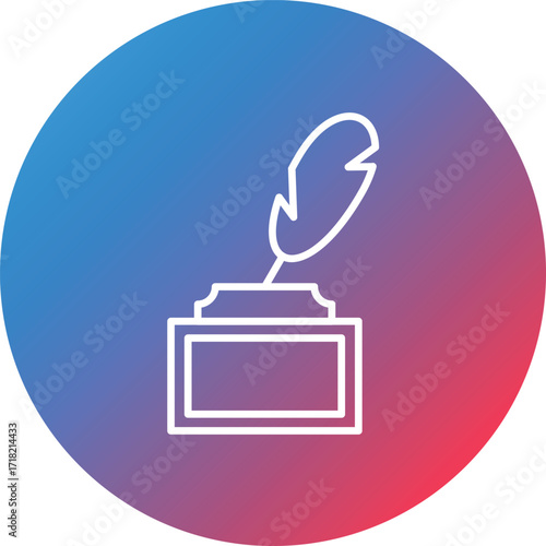 Ink Line Gradient Circle Background Icon