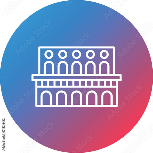 Aqueduct Line Gradient Circle Background Icon