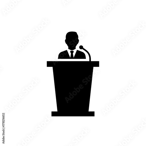 Speaker from the podium with a transparent background