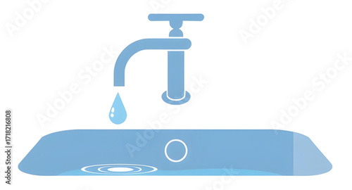 cartoon plumbing illustration, cartoon faucet with droplet, save water cartoon, water conservation icon, cartoon water supply, faucet icon with water drop, cartoon tap outline, water tap emoji style, 