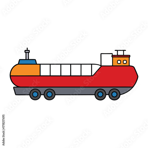 A massive oil tanker sails across the open sea, carrying crude oil safely in its huge storage tanks, symbolizing global energy transport and maritime power.
