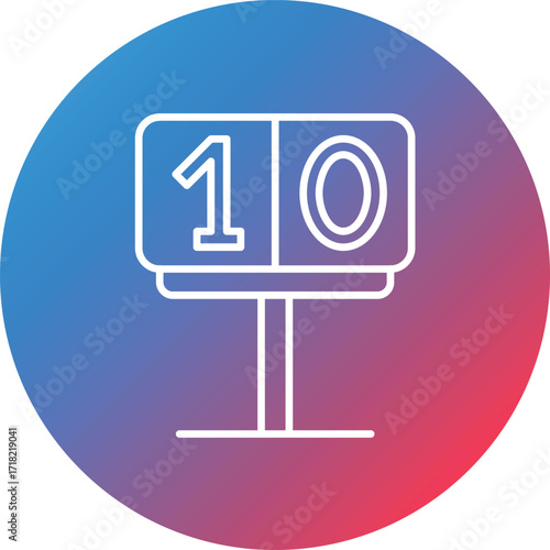 Scoreboard Line Gradient Circle Background Icon