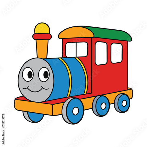 A toy train chugs along with colorful cars and playful details, sparking imagination and joy as it brings the charm of railways to children’s playtime adventures.
