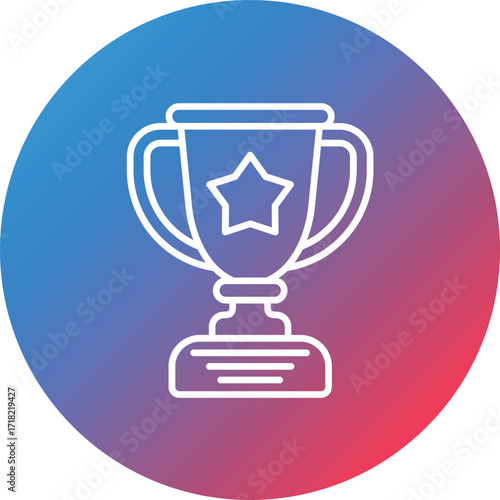 Trophy Line Gradient Circle Background Icon