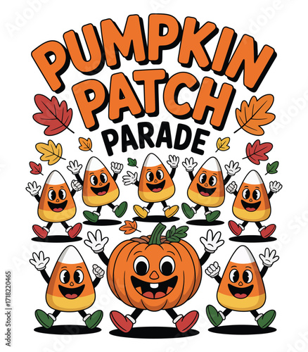 Halloween Vibes Pumpkin Patch Parade Clipart for Seasonal Party Art