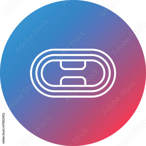 Race Track Line Gradient Circle Background Icon