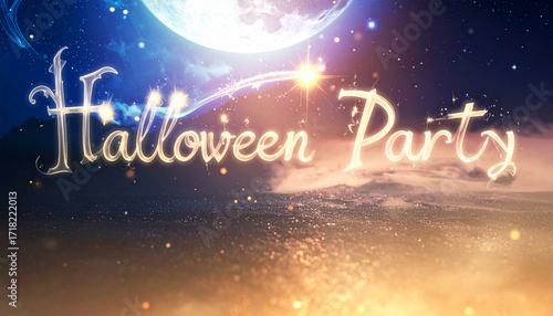  Enchanted Magical Halloween Party Poster Design with Ethereal Glow and Large Text Area