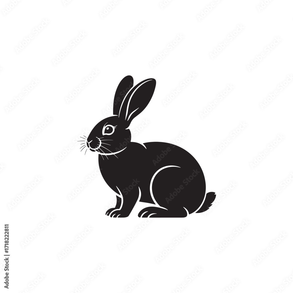 Obraz premium Hare and Bunny Animal Rabbit Silhouette Icon