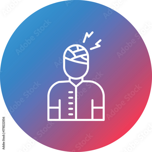 Injury Line Gradient Circle Background Icon