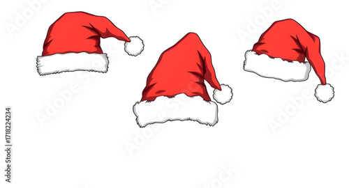santa hats isolated on white, holiday hat designs, santa hat doodles, santa hats clip set, cartoon xmas hats, christmas accessory hats, santa hats pattern, santa hats variety, santa hat design set, sa