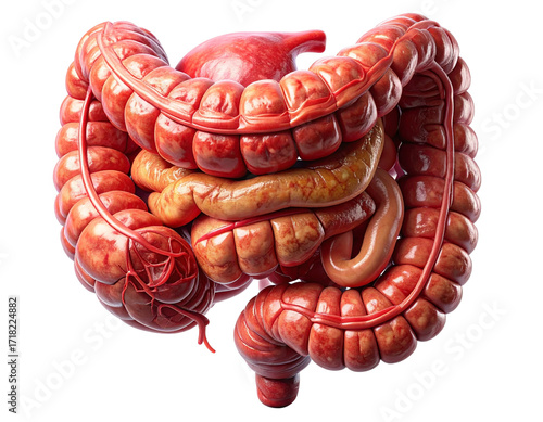  Side View Anatomical Illustration of Digestive Tract, PNG Transparent